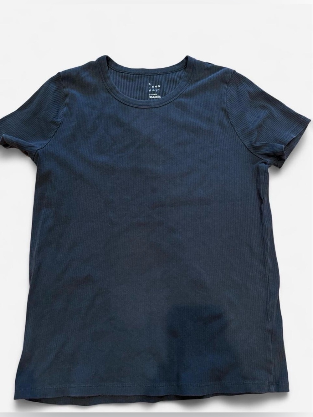 a new day black Ribbed Short Sleeve Crew Tee